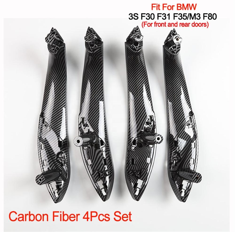 Carbon Pattern Inner Interior Door Handle Car Covers 51417279315 51417279316 51427281469 51427281470 for BMW 3 Series F30