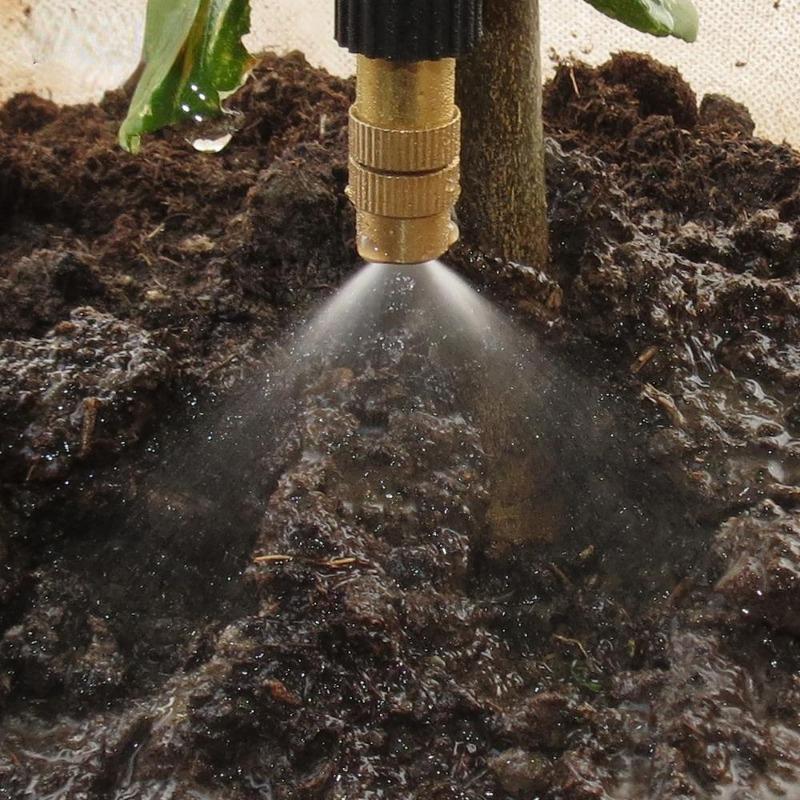 10Pcs Adjustable Copper Misting Nozzle with 4/7mm Plastic Tee Connector Brass Watering Irrigation Sprinkler Cooling Nozzle