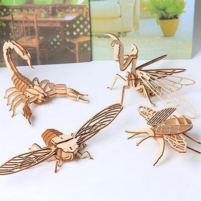 3D Wooden Insect Puzzle Animal Skeleton Assembly Model Puzzle DIY Wooden Crafts 3D Puzzle STEM Toys Gifts for Kids Adults Teens