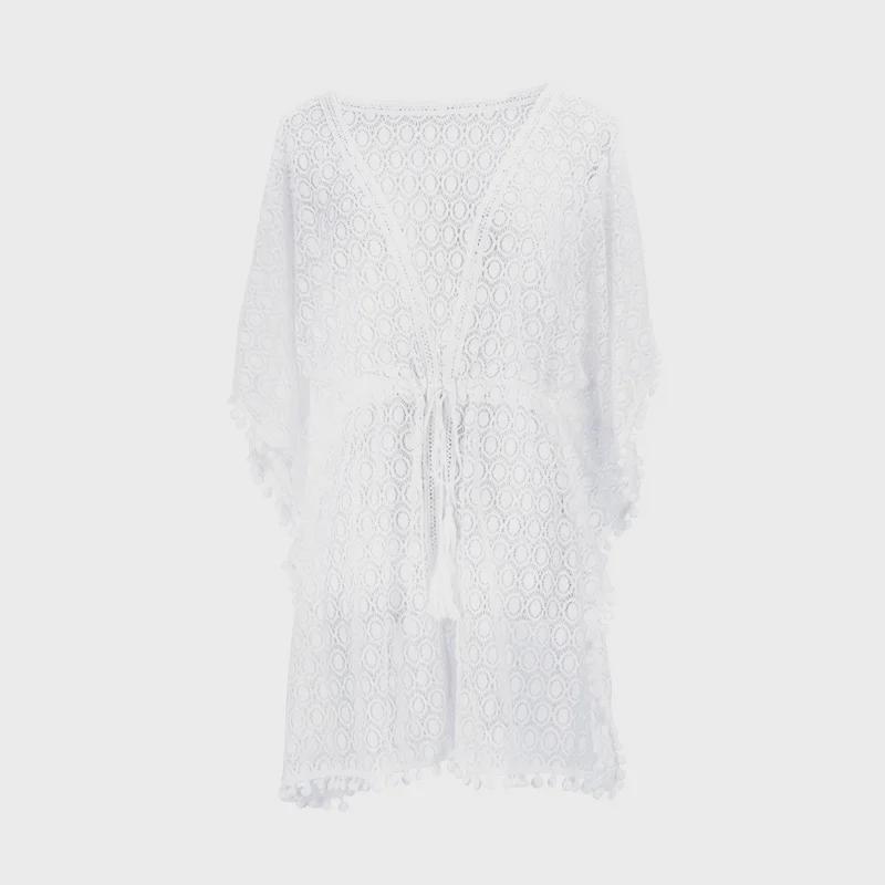 Strand-Überwurf für Damen: Badeanzug-Cardigan mit ausgehöhlten Trägern zum Sonnenschutz, ideal für den Urlaub am Meer und in heißen Quellen.