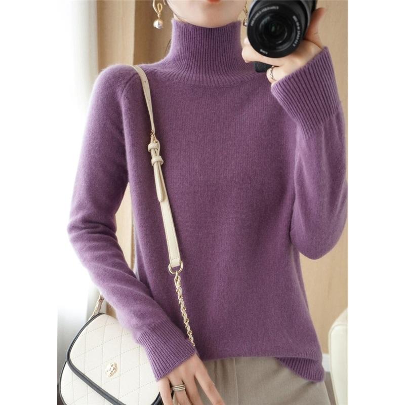Stand-up Collar Sweater Women's Autumn And Winter Thick Section Korean Women's Solid Color Pullover Loose Knitted Long-sleeved Bottoming