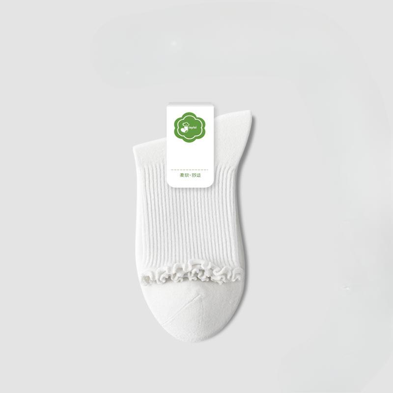 

Female Spring and Autumn Agaric Lace Cotton Sweat Absorbing Tube Pile Socks 1 pair