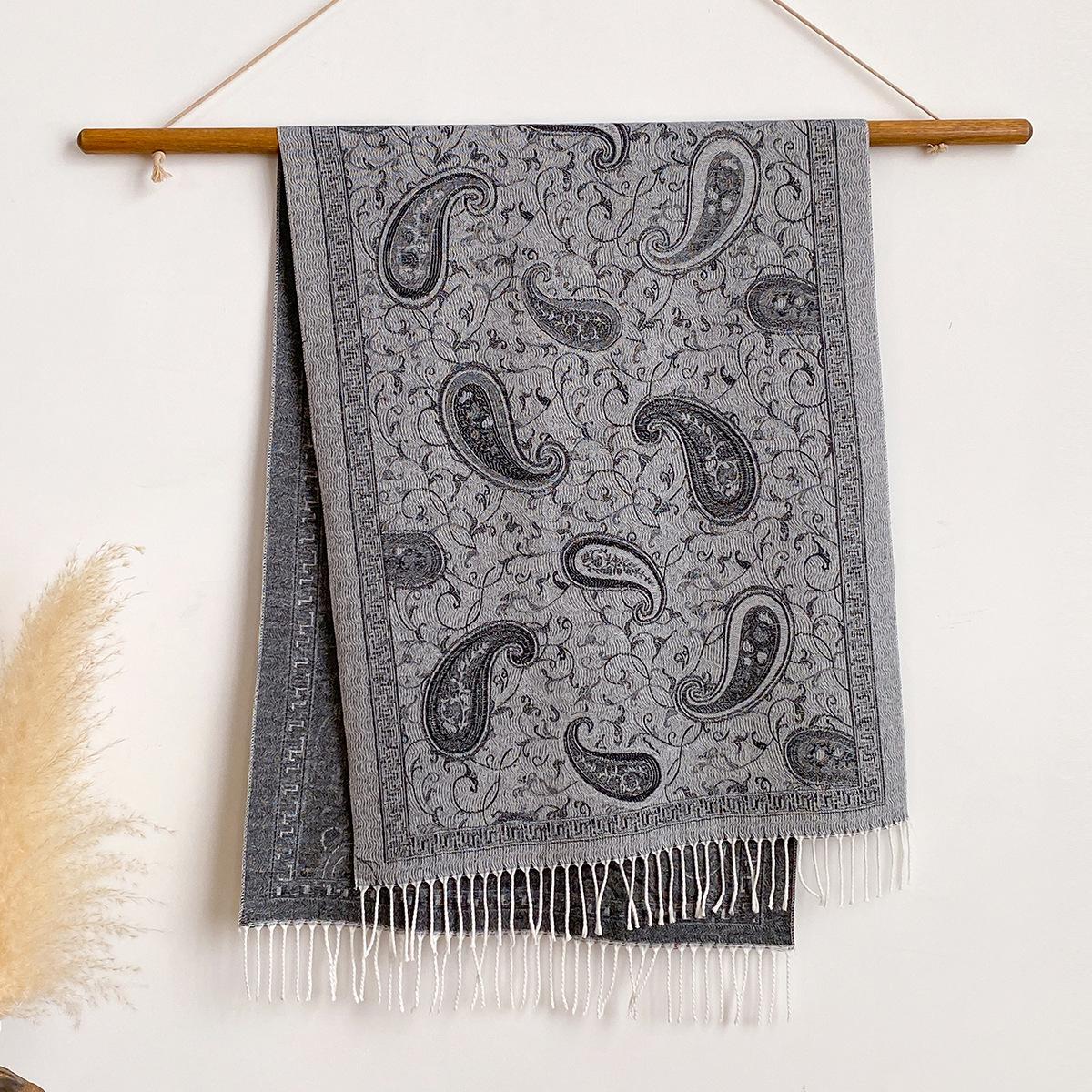 

Luxury Women Soft Winter Cashmere Scarf Fashion Jacquard Cashew Flowers Warm Shawl And Wrap Bandana Pashmina Scarves One Size
