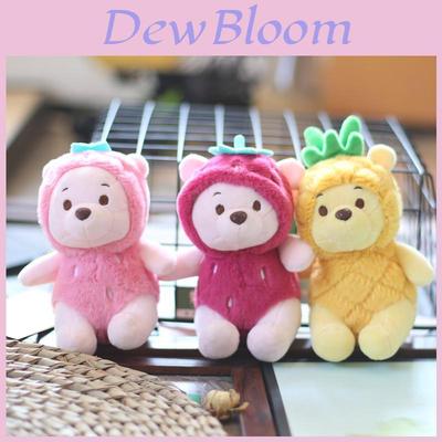Adorabile Portachiavi Peluche Orso Ananas Giocattolo Corto Peluche Carino Fascino per Borsa 13cm