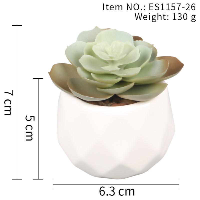 Office Potted Plant Fake Succulent Ceramic Pot Mini Pink Succulent Diamond Cup Potted Plant Second Hair Anti-Drop Potted Plant