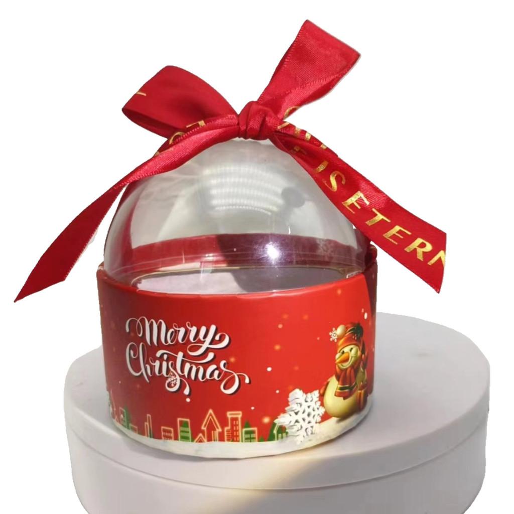 Elegant Transparent Round Cake Box For Holiday Desserts Perfect For Celebrations Christmas