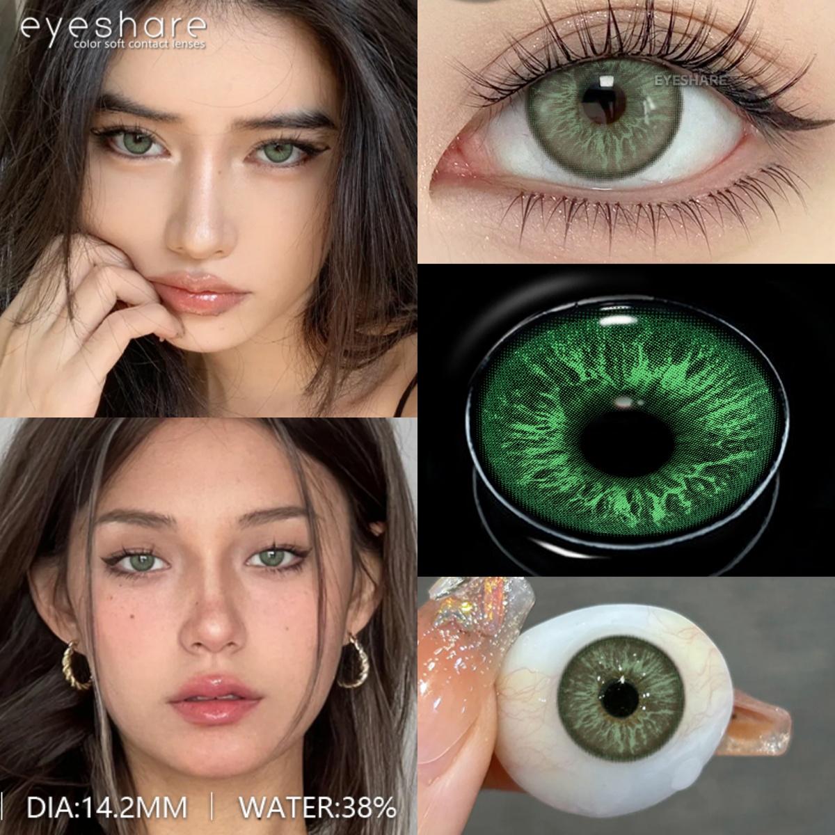 

Eyeshare Цветные контактные линзы, последняя модель, фиолетово-серые линзы, темно-зеленые косметические линзы, черные линзы, цветная косметическая пудра, кофейные линзы, 1 пара 0