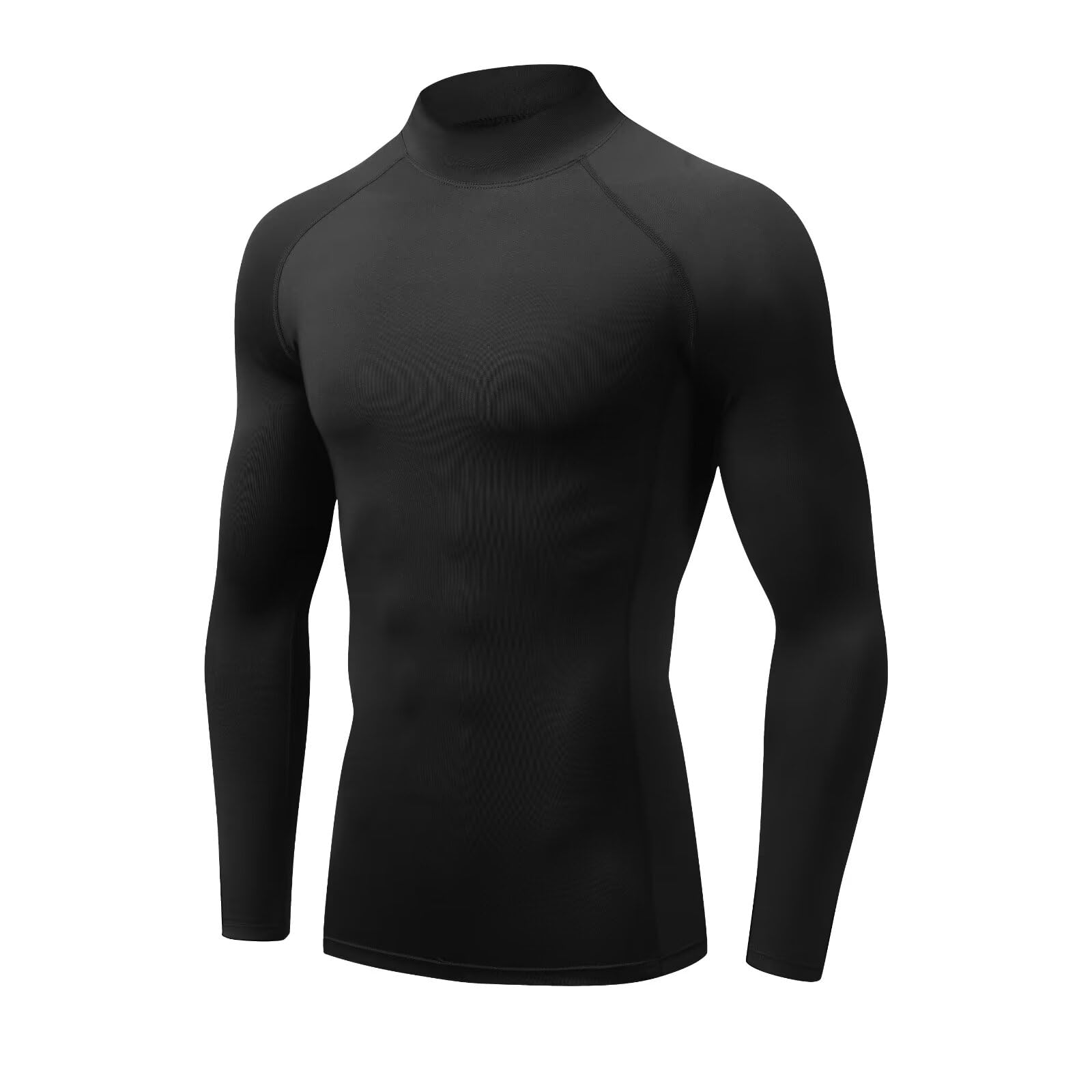

Sillictor Summer Compression Long High UV Men s Top, Sleeve, Neck, Cooling, Sweat-Wicking, Quick-Drying, Deodorizing, Protection, 9206blk-blk-M