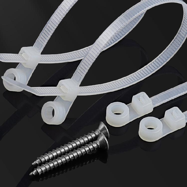 100PCS Nylon Cable Management Tie Buckles Automatic Locking Feature 4.8mm Hole Diameter for Dependable Organization Needs