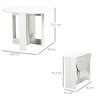 Dining Table, Folding, 2 Drop Leaves, for 2-4 People, 104 x 76 x 73.7 cm, White
