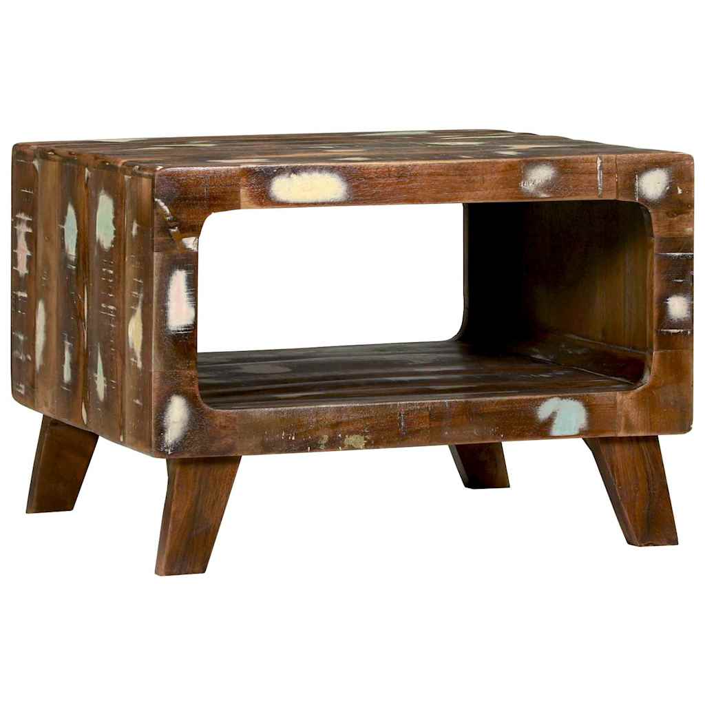 Coffee Table 50 X 50 X 35 Cm Solid Upcycled Wood