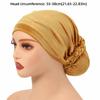 Plated Finish Velvet Turban Hat Solid Color Chemo Beanies Elegant Muslim Headscarf Cap  for Women