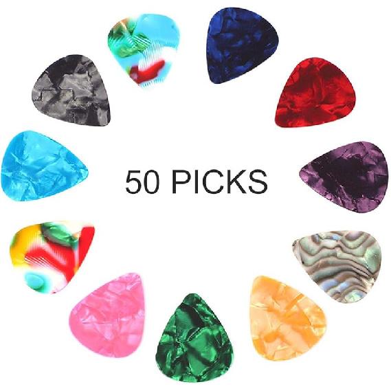 50Pcs Guitar Picks Gauge Celluloid Guitar Picks for Acoustic Guitar Electric Guitar Bass Ukulele Bass Electric Acoustic Guitars(0.7mm) 0.7mm