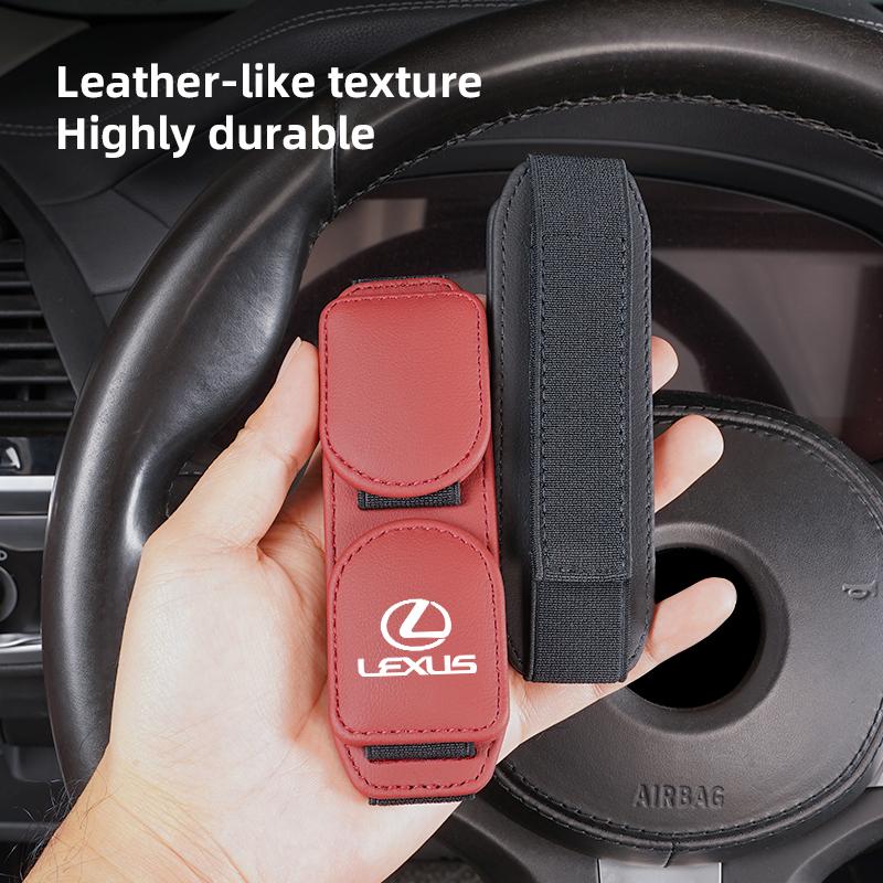 Double Clip Sunglasses Holder Magnetic Leather Glasses Storage For Lexus IS250 RX350 LX570 LX600 LX470 GX470 RX330 NX300 Ct200h AEI1
