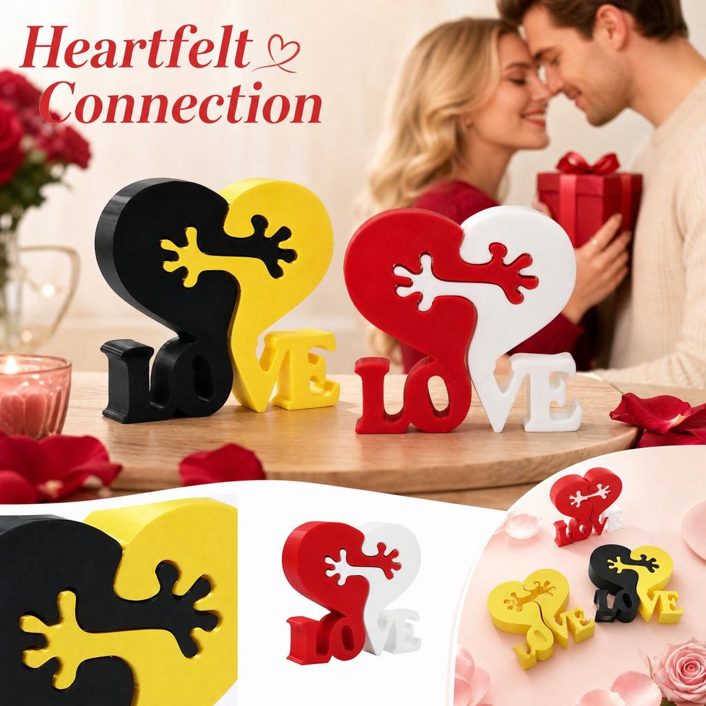 3D Printed Hugging Heart Ornament Valentine's Day Gift Home Decor