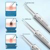 8-Piece Electroplated Stainless Steel Blackhead & Pimple Extractor Set with Curved Precision Needles and Tweezers