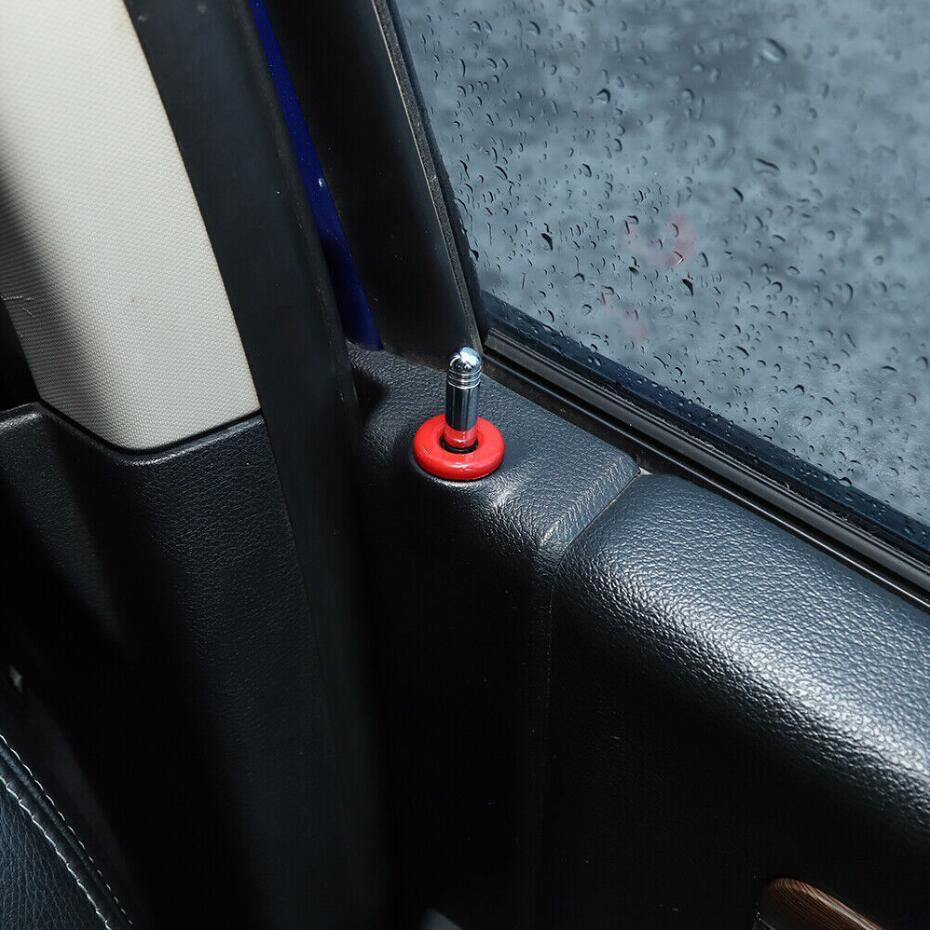 Fit For 2011-2024 Dodge RAM 1500 ABS Red Interior Door Lock Ring Trim Decor 4PCS