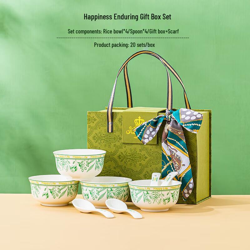 Ceramic Bowl and Spoon Set