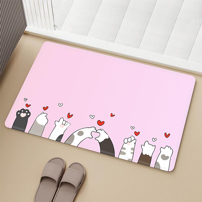 Rutschfeste Küchenmatte, Katzenpfoten-Design, Teppich, Bodenmatte, Teppich, Spielzimmer, Gebetsteppich, Türteppich, Badezimmer