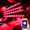 4in1 LED RGB Interior Ambient Car Light Strip Foot Light Dynamic Flash Light Music APP Control RGB Color USB/Cig Car Accessories