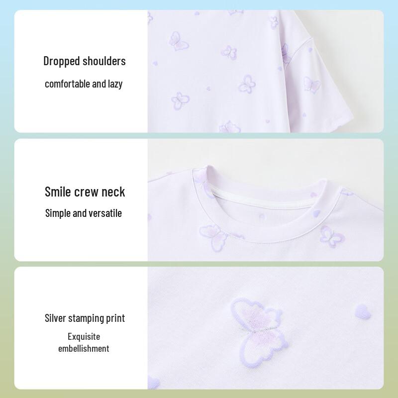 ASK JUNIOR Girls' Printed Short Sleeve T-Shirt