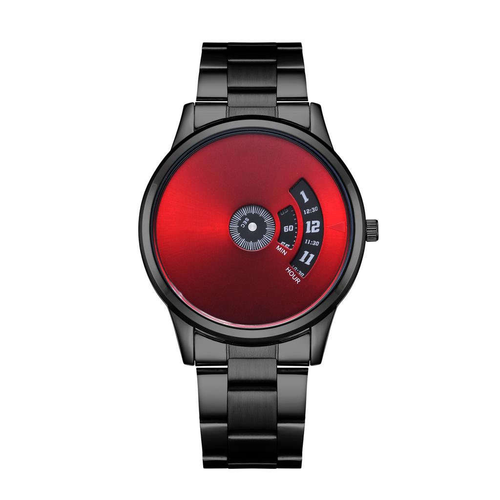 Men Sports Waterproof Quartz Watch Student Steel Band Creative Calendar Dial Business Wristwatch