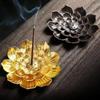 Alloy Incense Burner Sandalwood Incense Stick Holder Metal Zen Lotus Line Incense Plate Temples Yoga Studios Home Decoration