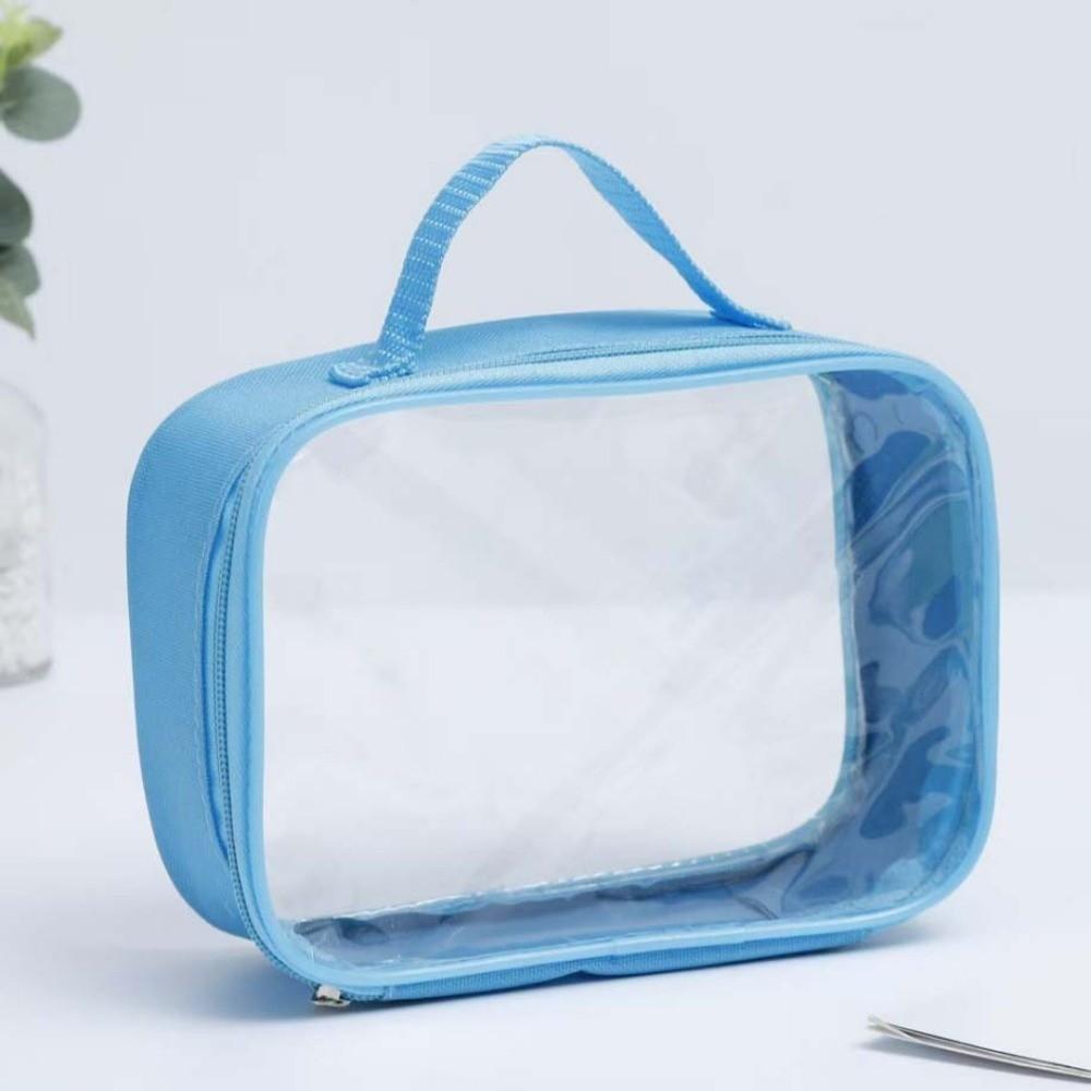 Large Capacity Clear PVC Handbag Candy Color Swimming Small Tote Transparent Beach Bag  Men синий