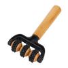 Rola Portabilă cu Bile Spinoase de Masaj 3 Roți Mâner Ergonomic Instrument din Lemn pentru Masaj Muscular