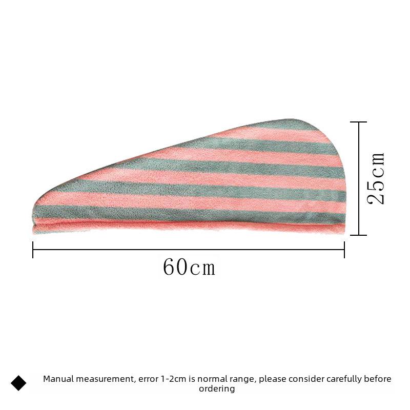 Streifenförmige Haartrockenhaube aus Korallensamt - Superabsorbierend, Schnelltrocknend, Niedliches & Modisches Handtuch