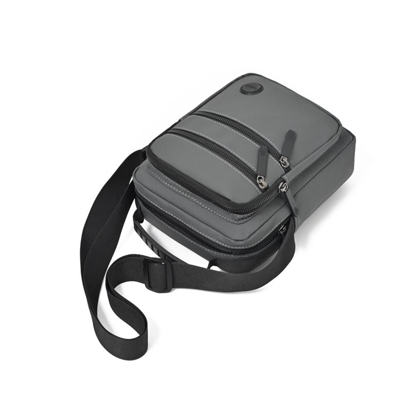 Men's Crossbody Bag Lightweight Oxford Small Square Bag Business Commuter Multi-Layer Shoulder Bag