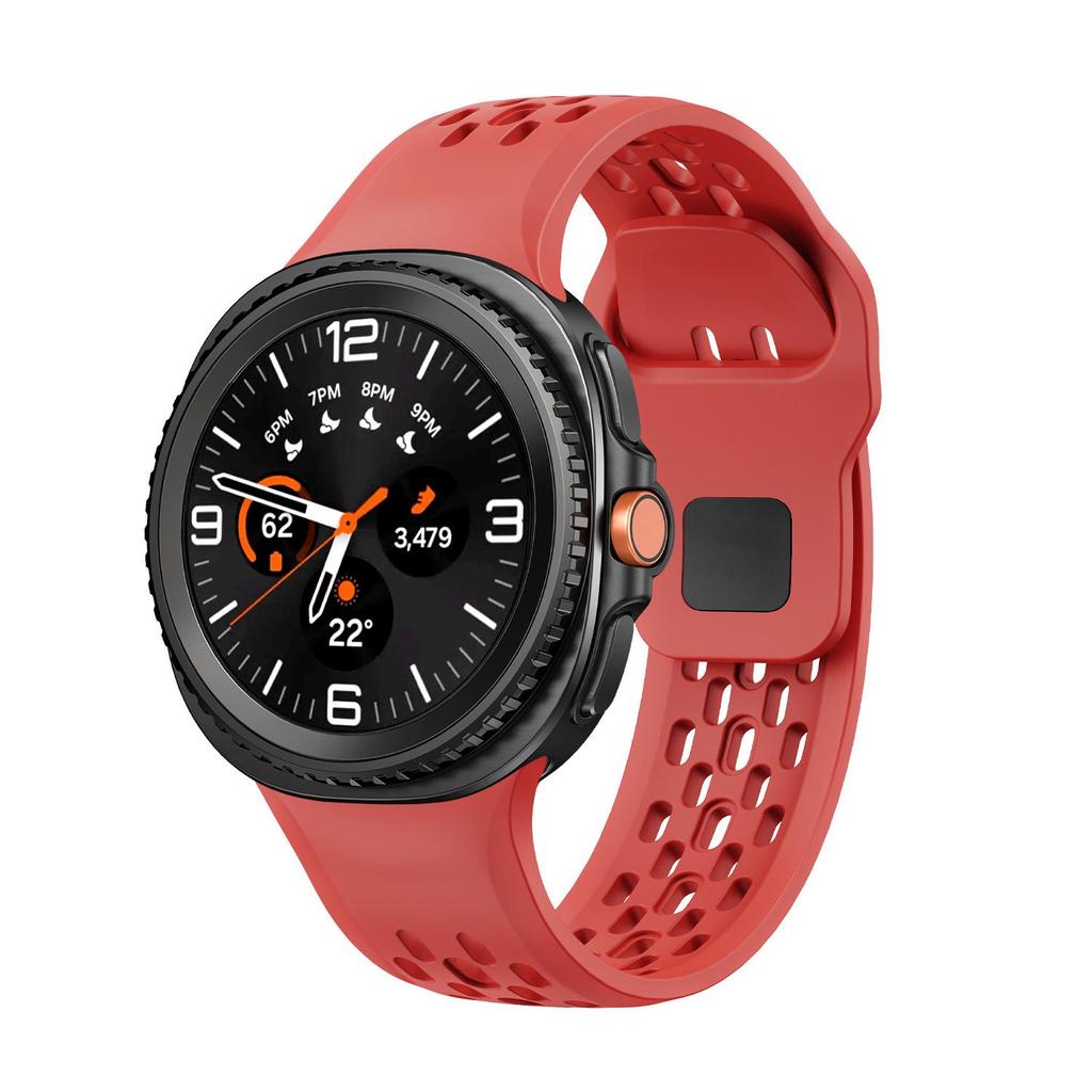 Compatible Black Perforated Silicone Strap for Samsung Galaxy Watch8/8 Classic
