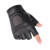 Half Finger Sports Gloves Leather Men's and Women's Leaking Finger Gloves Outdoor Riding Motorcycle Tactical Military Fans Protective Leather Gloves