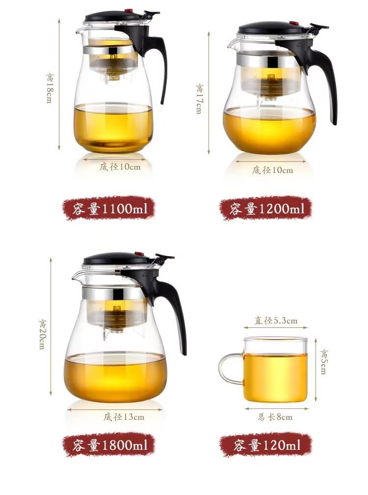 Multi-purpose teapot, heat-resistant, high-boron glass, with teapot and teapot set, includes gift cup (500ml-Style1)