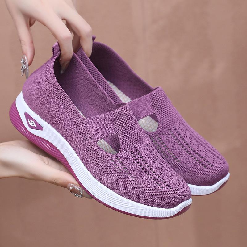Shoes women's 2025 autumn new middle-aged and elderly mother shoes soft sole breathable women's casual shoes sticker