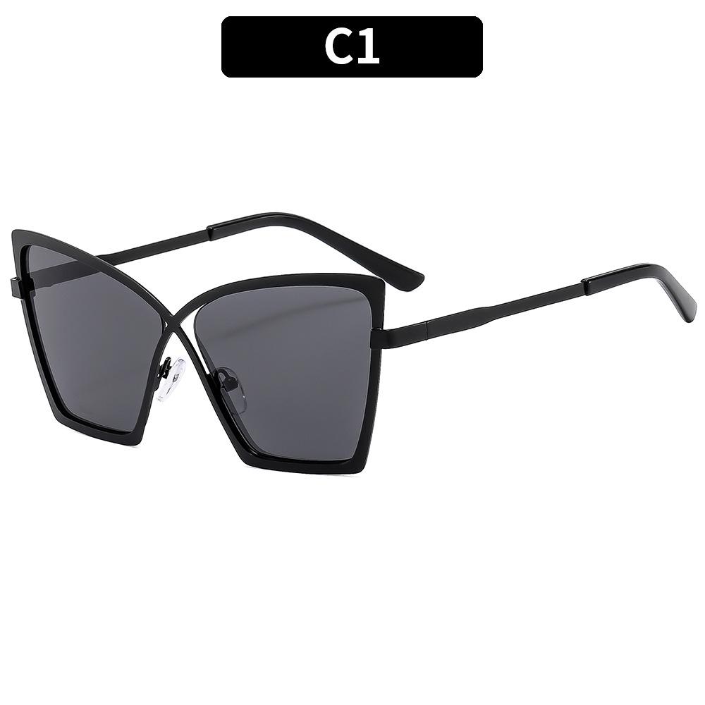 New Large Frame Metal Anti Blue Light/sunglasses Non Prescription Flat Glasses Fashionable Retro Eyeglass Frame