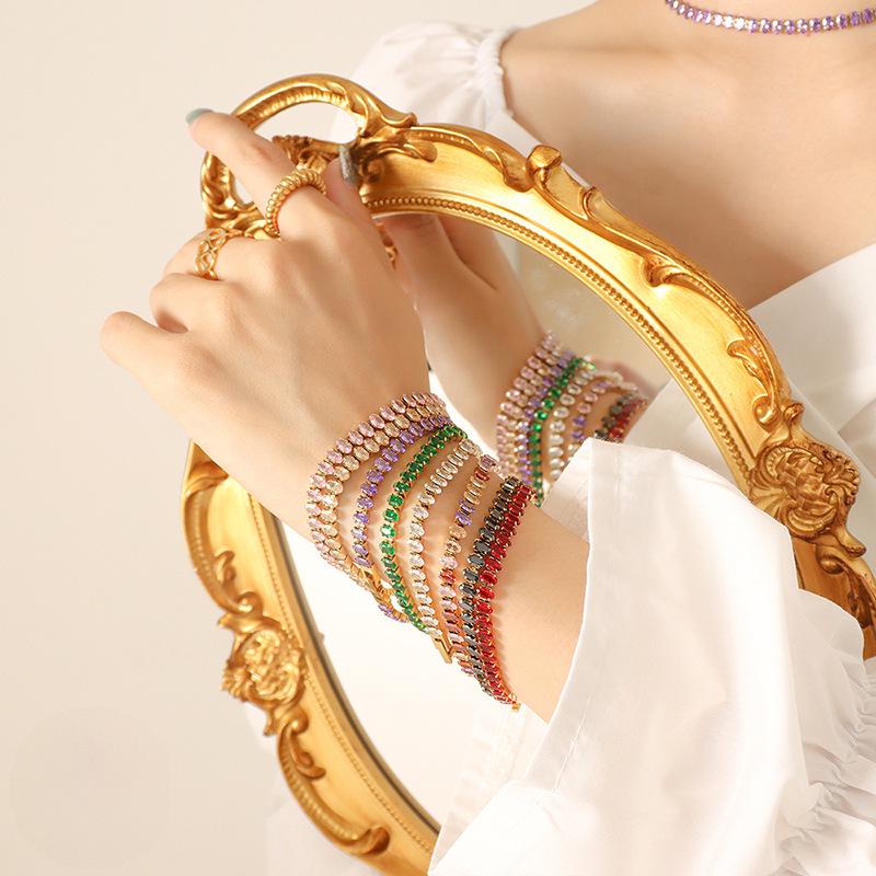 Elegant Noble Lady Necklace and Bracelet Set with Zircon Accents