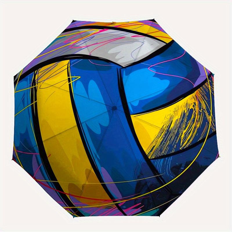

1pc Volleyball, Abstract Themed High-quality Umbrella,Automatic Opening and Closing Umbrella,Multi-functional Umbrella G0811335