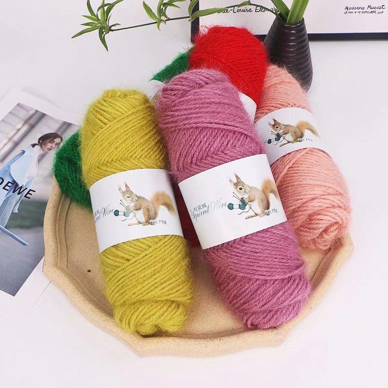 75g Squirrel Cashmere Yarn Crochet Yarn Middle Tick Knitting Wool Hand Kinting Wool  Thread Skeins For DIY Winter Hat Scarf
