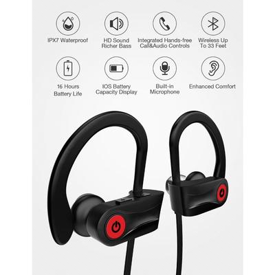 Bluetooth Earbuds Wireless Headphones Bluetooth Headphones, Sports Earbuds, IPX7 Waterproof Stereo Earphones for Gym Running 15 Hours Playtime