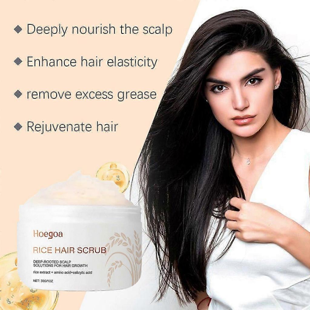 2025 Latest Model  Rice Head Scrub Cleans Dandruff, Moisturizes, Fluffs And