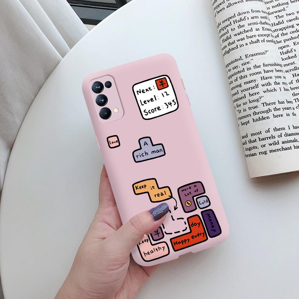 For Oppo Reno5 Pro Case Cute Cat Cactus Painted Soft Silicone Back Cover For Oppo Reno 4 5 Reno4 Reno5 Pro 5G Phone Cases Bumper