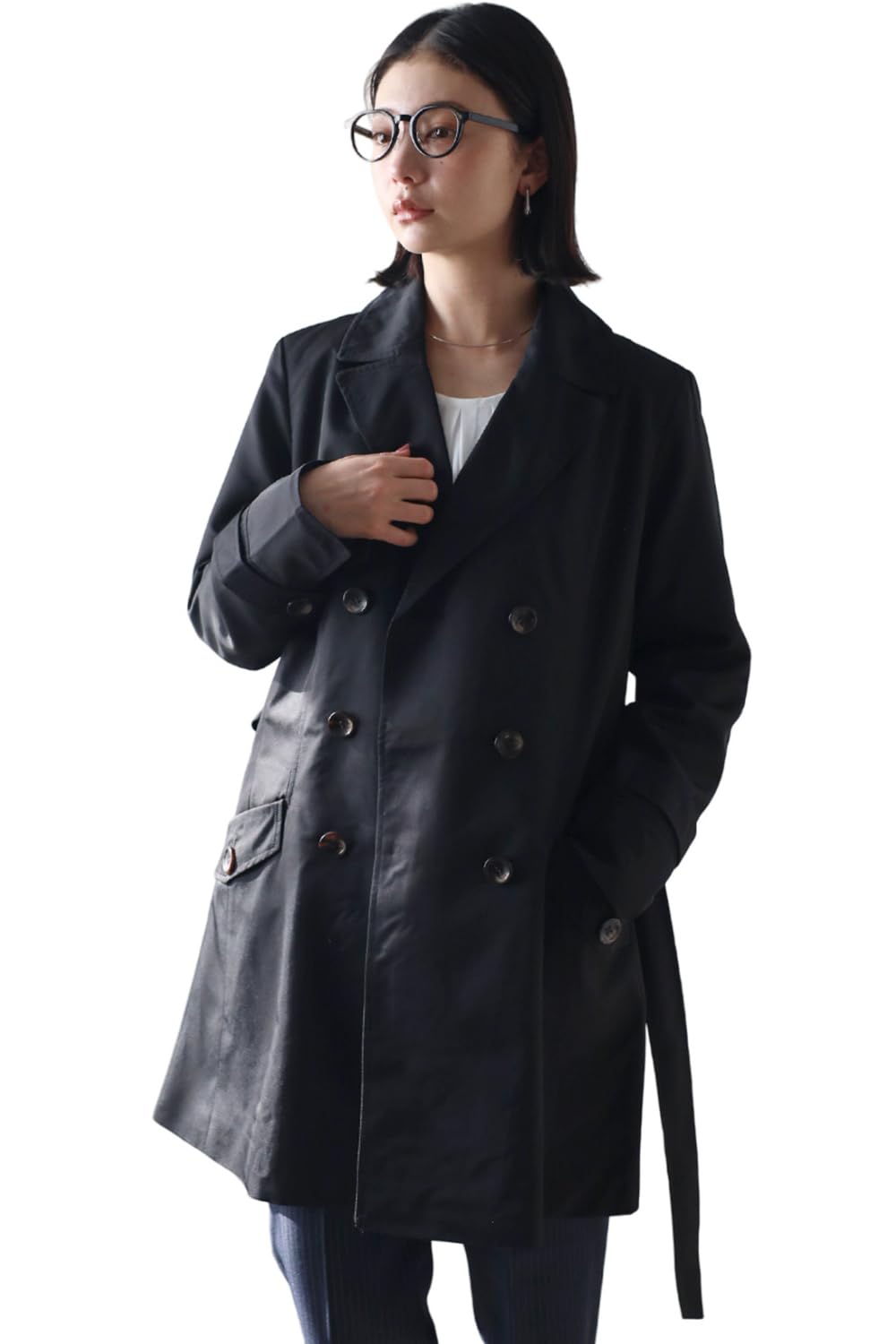 

RIRIYANO Размеры Тренча Женское Пальто, Весна, Средней Длины, M, L, LL, 3L, 4L, 2127-112001 (М, Черный) чёрный