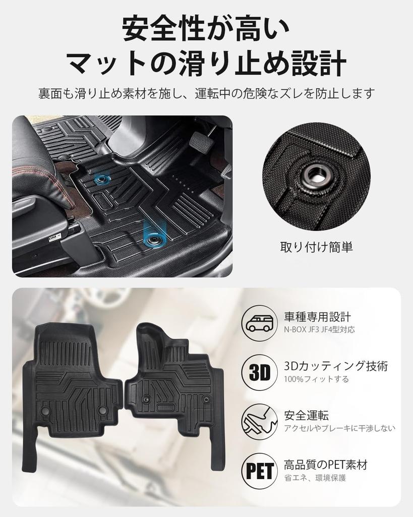 Fit Honda Car Floor Mats Designed for 3D Cutting Easy Installation in 5 Made of Durable PET Fully Safe for Children and Pregnant Warranty 100% N-BOX