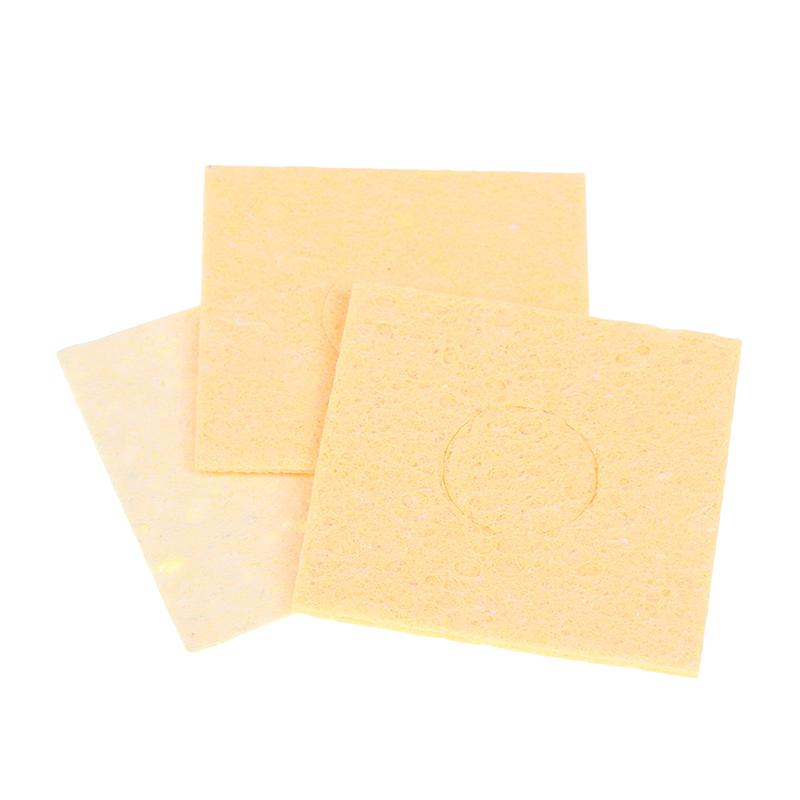5Pcs 6*6Cm Soldering Yellow Clean Sponge Solder Tip Cleaning Sponges Cleaner Pads Desoldering Soldering Iron Accessories