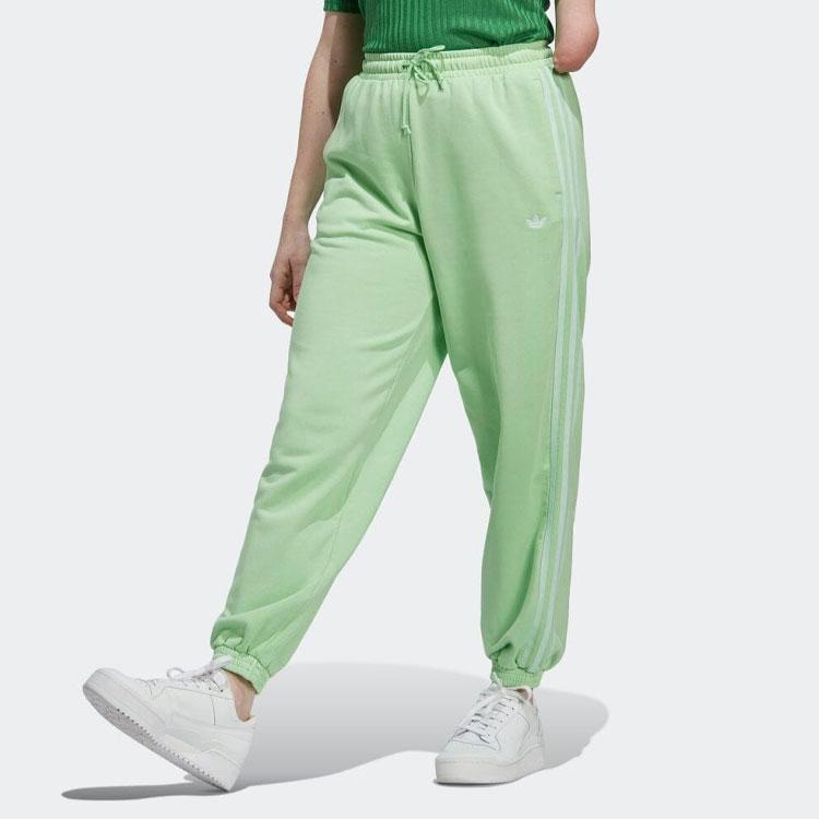 Adidas Originals Trefoil Logo Embroidered Side Stripe Joggers Women Joggers Mint-Green IP7138
