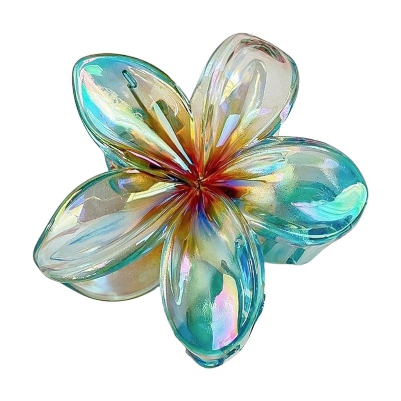 Pince à Cheveux Pince Crabe Thème Princesse Pince Crabe à Cheveux Jolie Frangipanier Attache Cheveux Barrettes Épingle à Cheveux Maintien Fort pour Filles