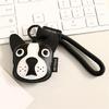 Fashionable Bulldog Leather Soft Practical Keyring Bag Pendant Cartoon Animal Key Holder Stylish Gift for Dog Lover