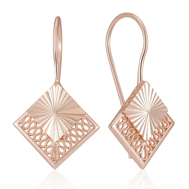 

Женские длинные серьги-подвески с тисненой текстурой, золотые квадратные полые, личностные, костюмная бижутерия, повседневные аксессуары золотой