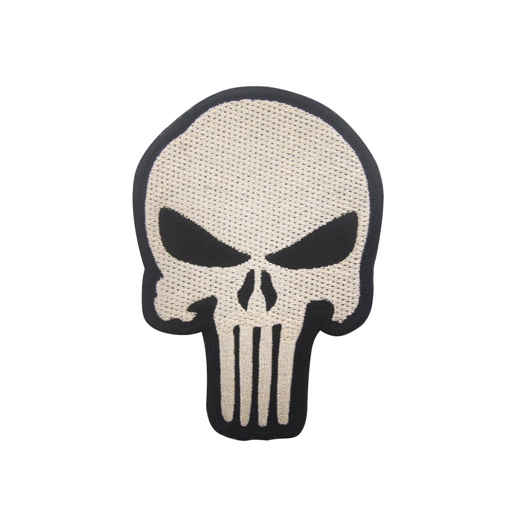 Outdoor Skull Embroidery Patch with Velcro for Backpack or Armband
